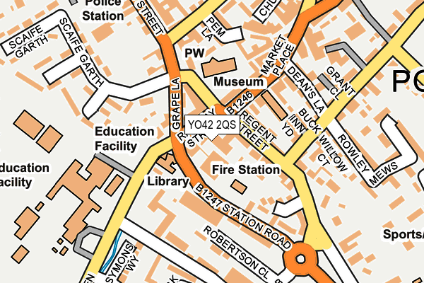 YO42 2QS map - OS OpenMap – Local (Ordnance Survey)