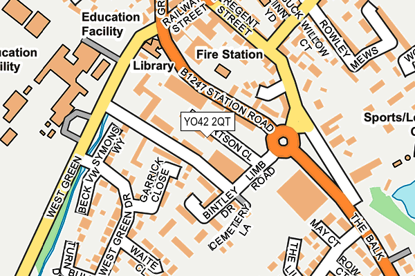 YO42 2QT map - OS OpenMap – Local (Ordnance Survey)