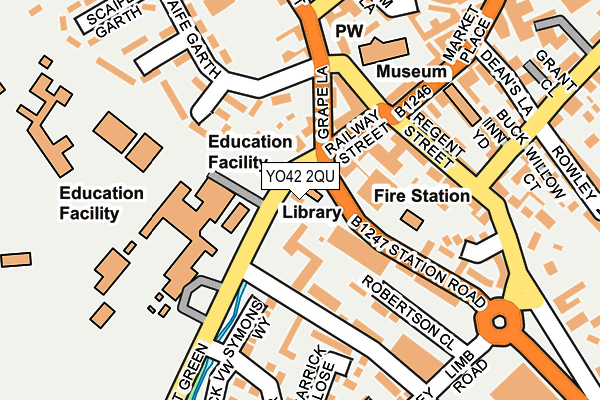 YO42 2QU map - OS OpenMap – Local (Ordnance Survey)