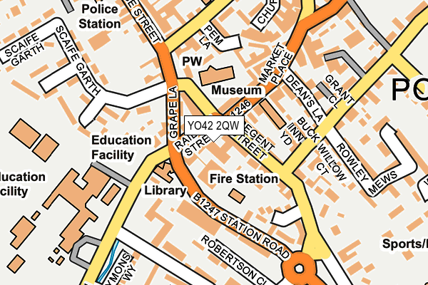 YO42 2QW map - OS OpenMap – Local (Ordnance Survey)