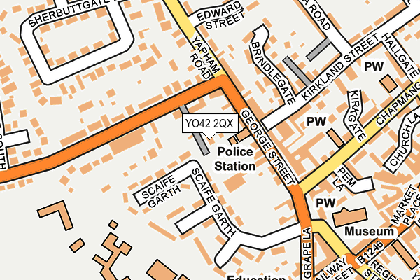 YO42 2QX map - OS OpenMap – Local (Ordnance Survey)