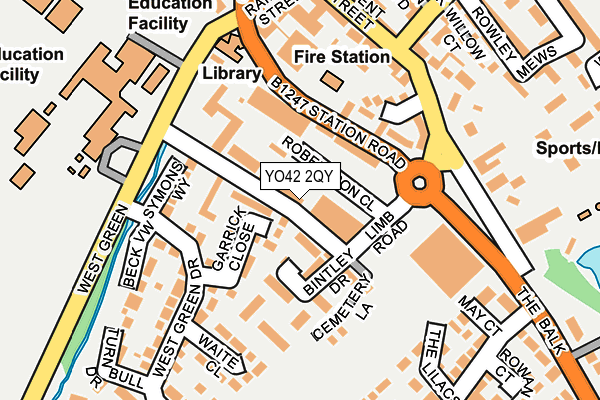 YO42 2QY map - OS OpenMap – Local (Ordnance Survey)