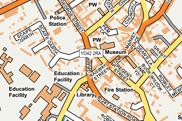 YO42 2RA map - OS OpenMap – Local (Ordnance Survey)