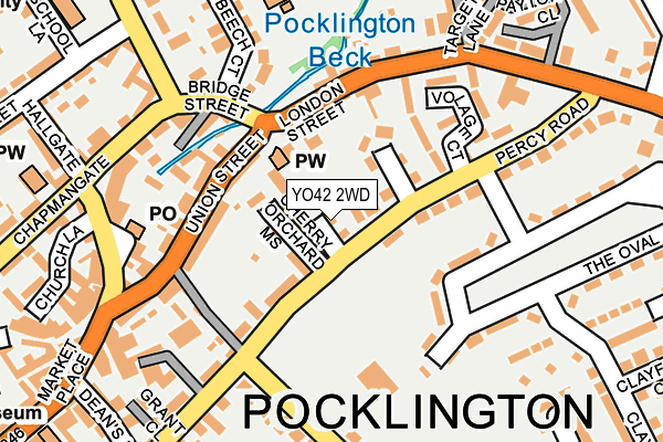 YO42 2WD map - OS OpenMap – Local (Ordnance Survey)