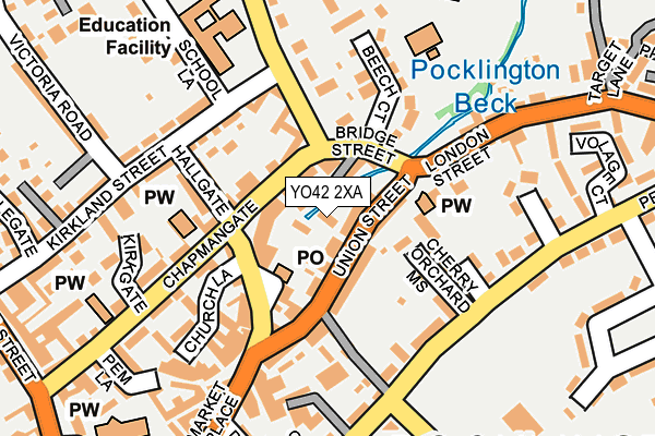 YO42 2XA map - OS OpenMap – Local (Ordnance Survey)
