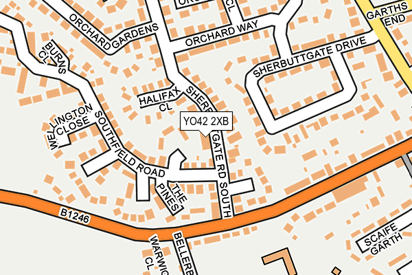 YO42 2XB map - OS OpenMap – Local (Ordnance Survey)