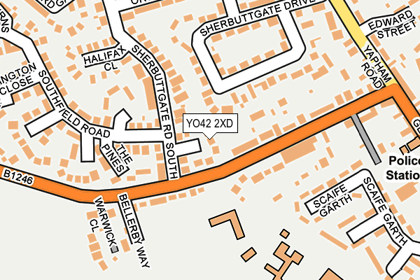 YO42 2XD map - OS OpenMap – Local (Ordnance Survey)