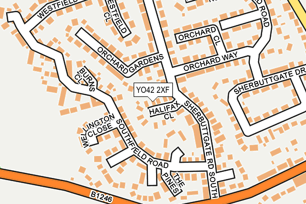YO42 2XF map - OS OpenMap – Local (Ordnance Survey)