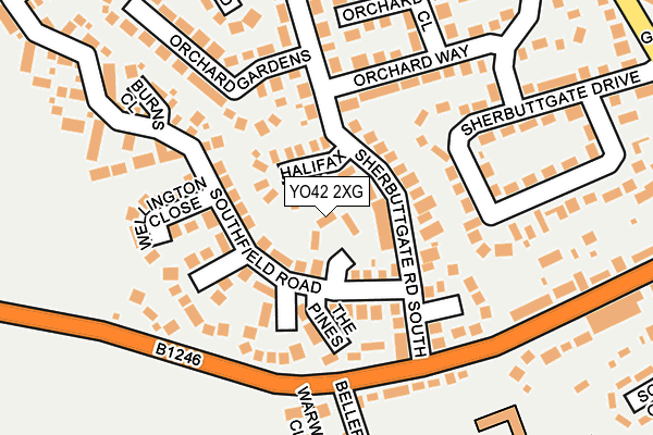 YO42 2XG map - OS OpenMap – Local (Ordnance Survey)