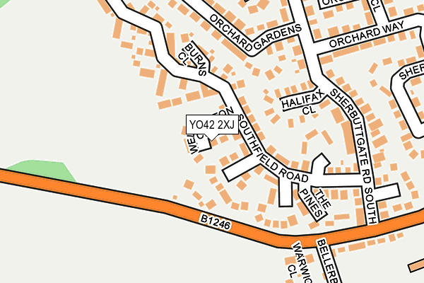 YO42 2XJ map - OS OpenMap – Local (Ordnance Survey)