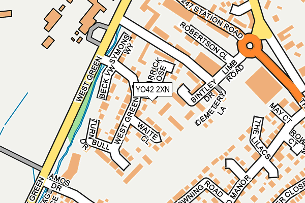 YO42 2XN map - OS OpenMap – Local (Ordnance Survey)