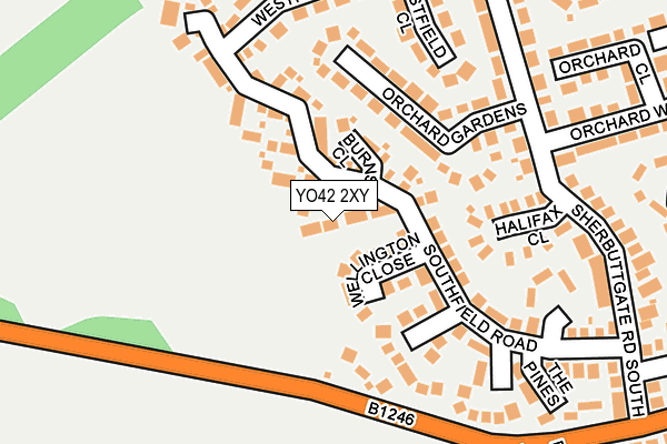 YO42 2XY map - OS OpenMap – Local (Ordnance Survey)