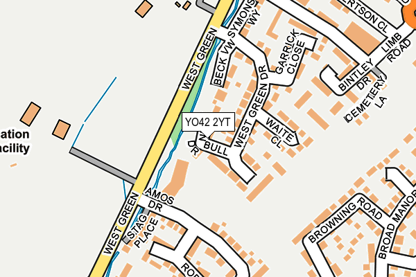 YO42 2YT map - OS OpenMap – Local (Ordnance Survey)