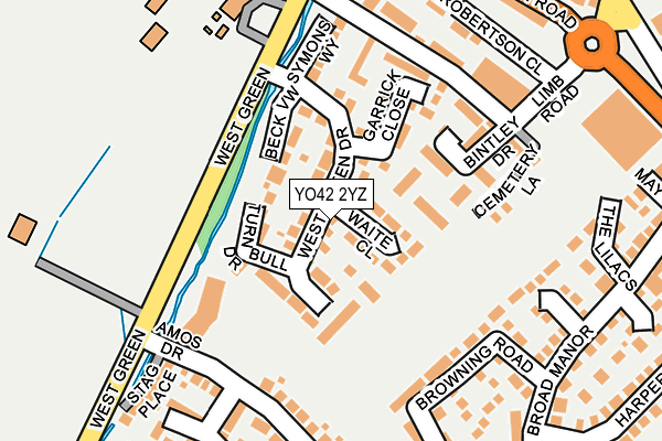 YO42 2YZ map - OS OpenMap – Local (Ordnance Survey)