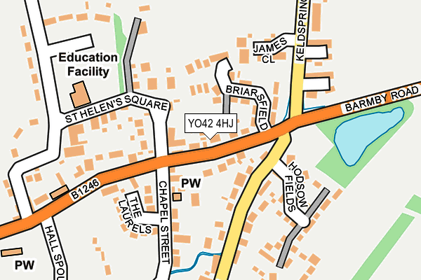 YO42 4HJ map - OS OpenMap – Local (Ordnance Survey)
