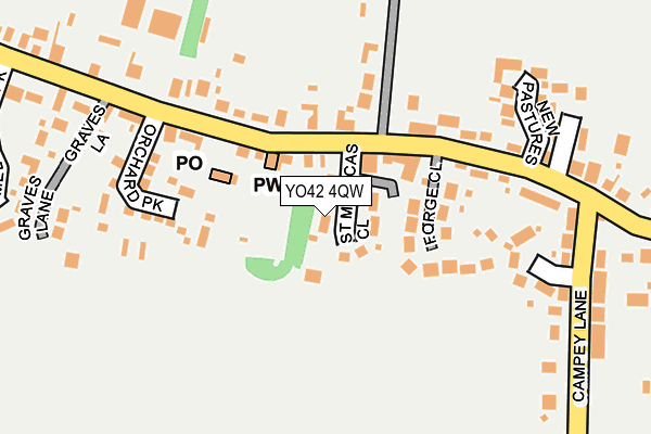 YO42 4QW map - OS OpenMap – Local (Ordnance Survey)