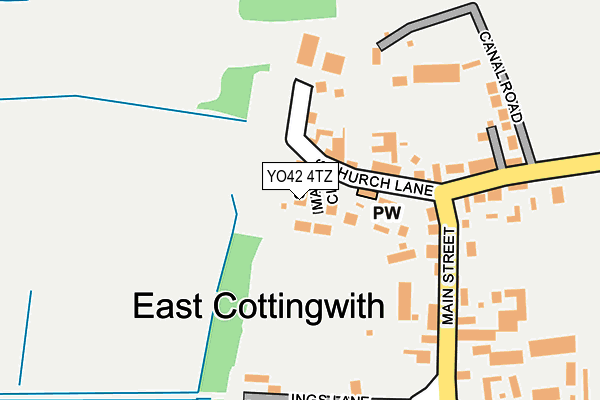 YO42 4TZ map - OS OpenMap – Local (Ordnance Survey)