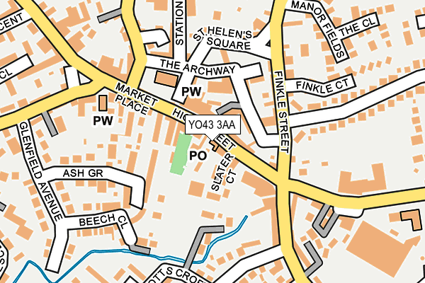 YO43 3AA map - OS OpenMap – Local (Ordnance Survey)
