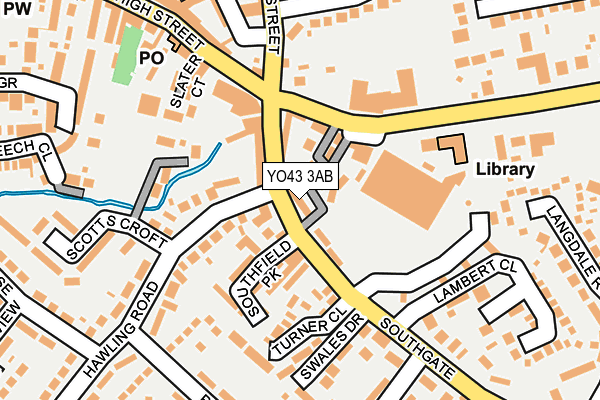 YO43 3AB map - OS OpenMap – Local (Ordnance Survey)