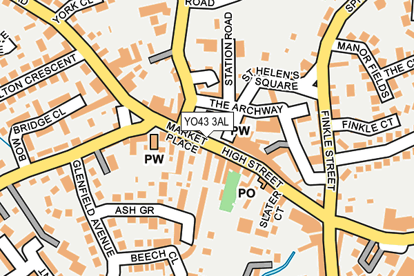 YO43 3AL map - OS OpenMap – Local (Ordnance Survey)