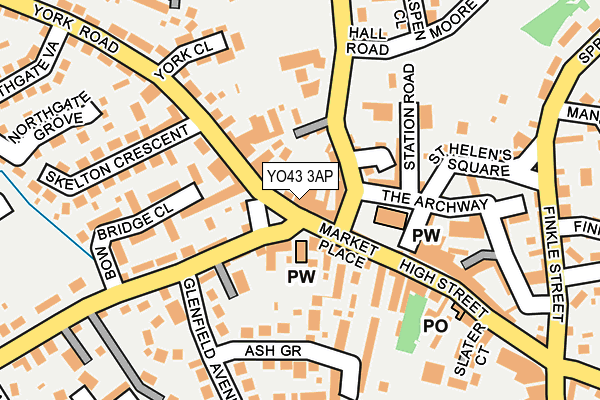 YO43 3AP map - OS OpenMap – Local (Ordnance Survey)