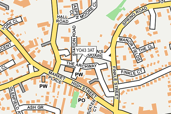 YO43 3AT map - OS OpenMap – Local (Ordnance Survey)