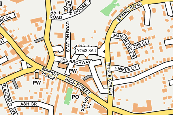 YO43 3AU map - OS OpenMap – Local (Ordnance Survey)