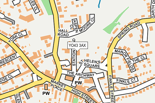 YO43 3AX map - OS OpenMap – Local (Ordnance Survey)