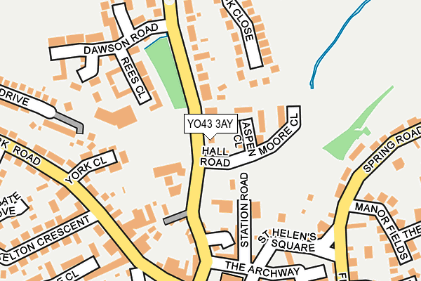 YO43 3AY map - OS OpenMap – Local (Ordnance Survey)