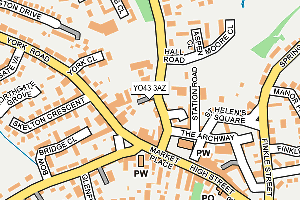 YO43 3AZ map - OS OpenMap – Local (Ordnance Survey)