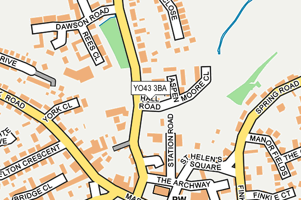 YO43 3BA map - OS OpenMap – Local (Ordnance Survey)
