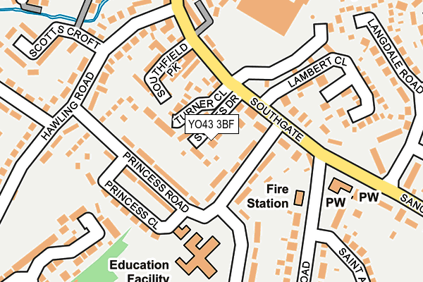 YO43 3BF map - OS OpenMap – Local (Ordnance Survey)