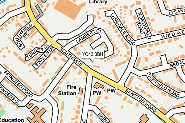 YO43 3BH map - OS OpenMap – Local (Ordnance Survey)