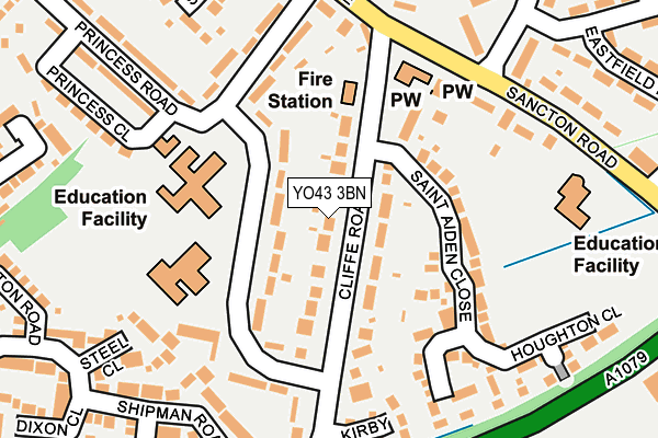 YO43 3BN map - OS OpenMap – Local (Ordnance Survey)