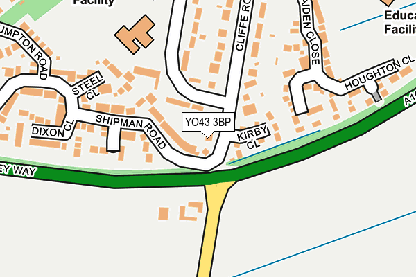 YO43 3BP map - OS OpenMap – Local (Ordnance Survey)