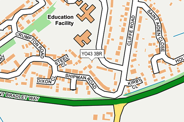 YO43 3BR map - OS OpenMap – Local (Ordnance Survey)