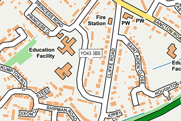 YO43 3BS map - OS OpenMap – Local (Ordnance Survey)