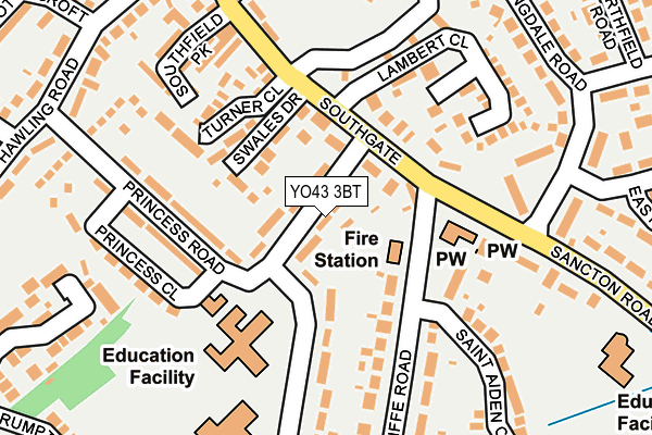YO43 3BT map - OS OpenMap – Local (Ordnance Survey)