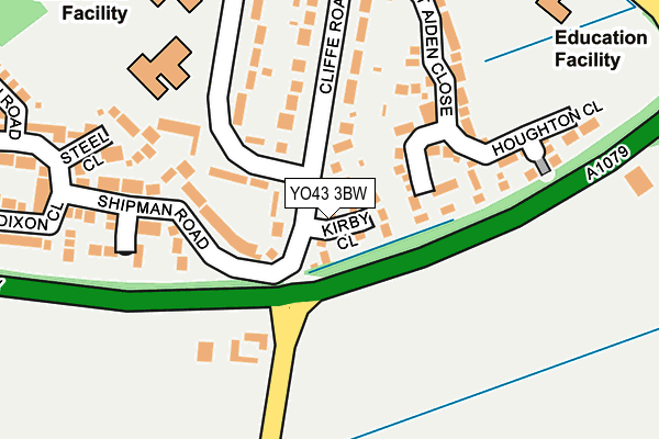 YO43 3BW map - OS OpenMap – Local (Ordnance Survey)