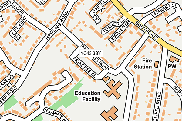 YO43 3BY map - OS OpenMap – Local (Ordnance Survey)