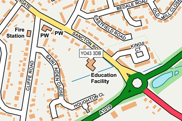 YO43 3DB map - OS OpenMap – Local (Ordnance Survey)