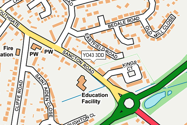 YO43 3DD map - OS OpenMap – Local (Ordnance Survey)