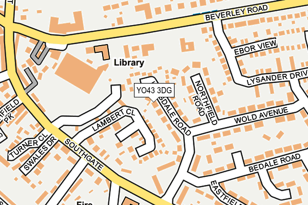 YO43 3DG map - OS OpenMap – Local (Ordnance Survey)