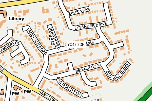 YO43 3DH map - OS OpenMap – Local (Ordnance Survey)