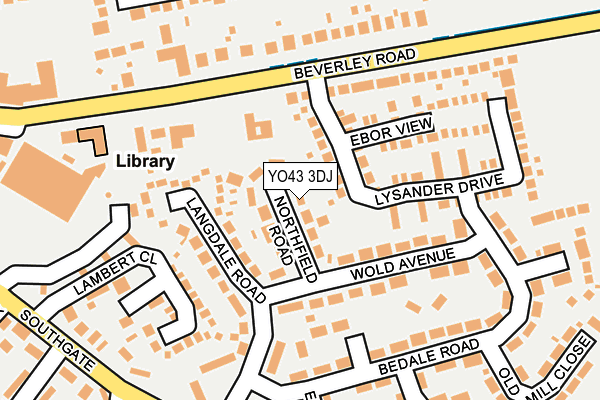 YO43 3DJ map - OS OpenMap – Local (Ordnance Survey)