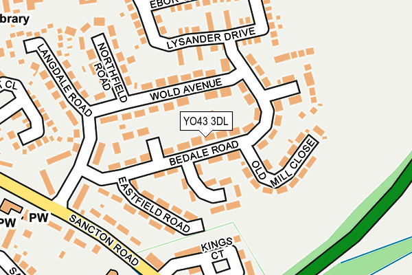 YO43 3DL map - OS OpenMap – Local (Ordnance Survey)