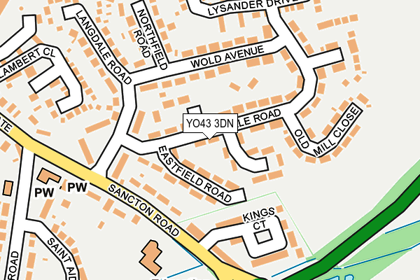 YO43 3DN map - OS OpenMap – Local (Ordnance Survey)