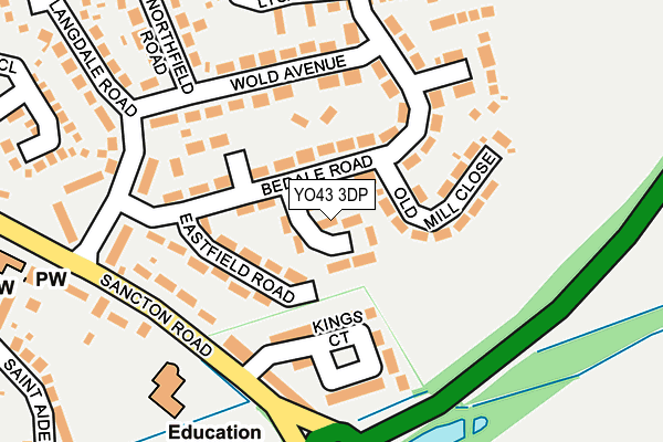YO43 3DP map - OS OpenMap – Local (Ordnance Survey)