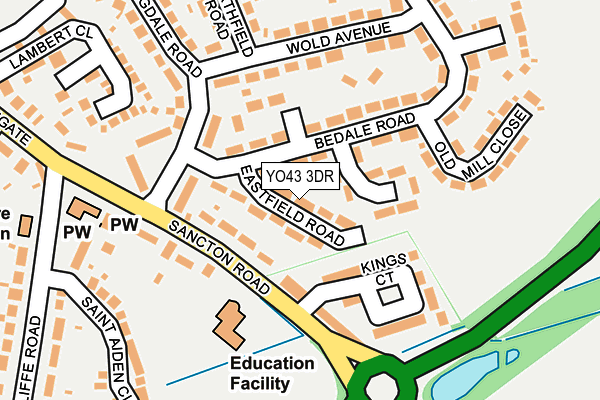 YO43 3DR map - OS OpenMap – Local (Ordnance Survey)