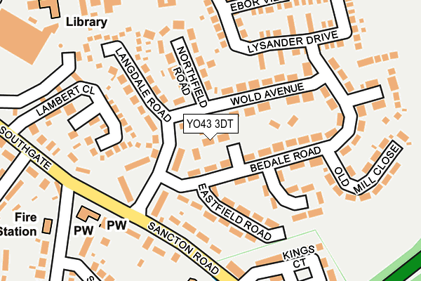 YO43 3DT map - OS OpenMap – Local (Ordnance Survey)
